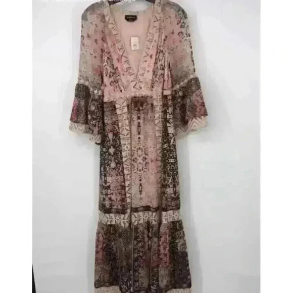 Bebe Women's Bohemian Maxi Dress Size 4 Multicolor Floral Paisley NWT Fairy - Picture 1 of 8